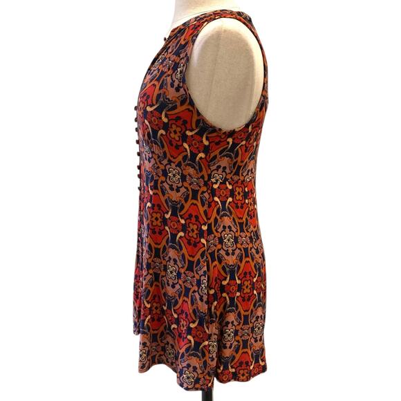 Free People Get Together tunic dress, ladies 6 boho print mini dress/tunic top - Picture 4 of 12